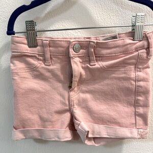 H&M soft stretch blush Jean shorts.